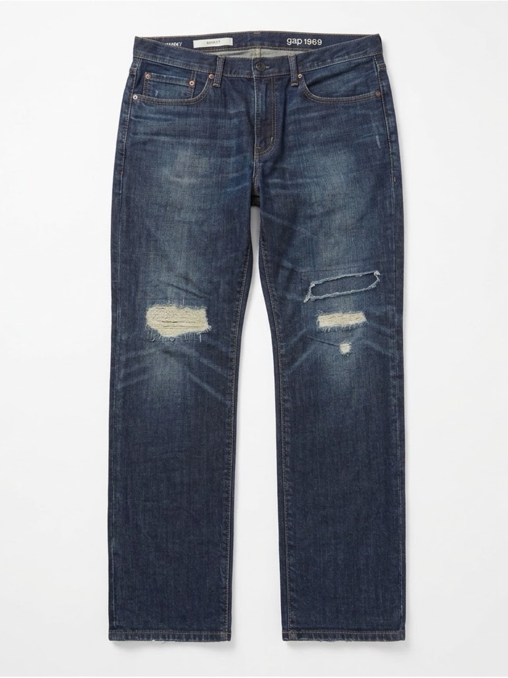 GAP Men's Skinny Distressed Dark Blue Jeans